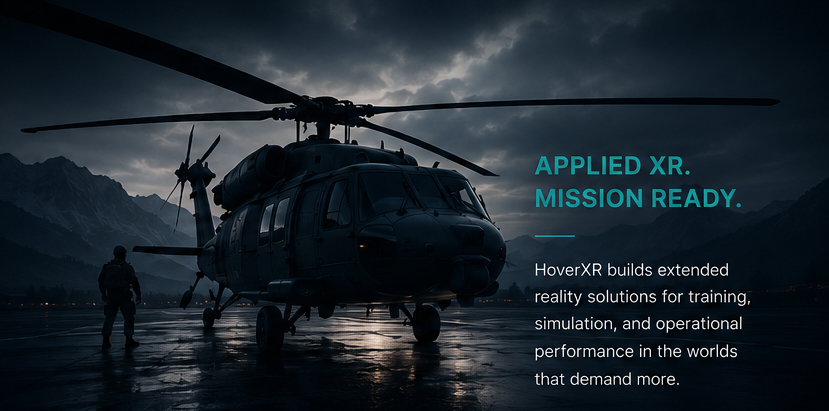 Helicopter and personnel in a mission-ready applied XR concept