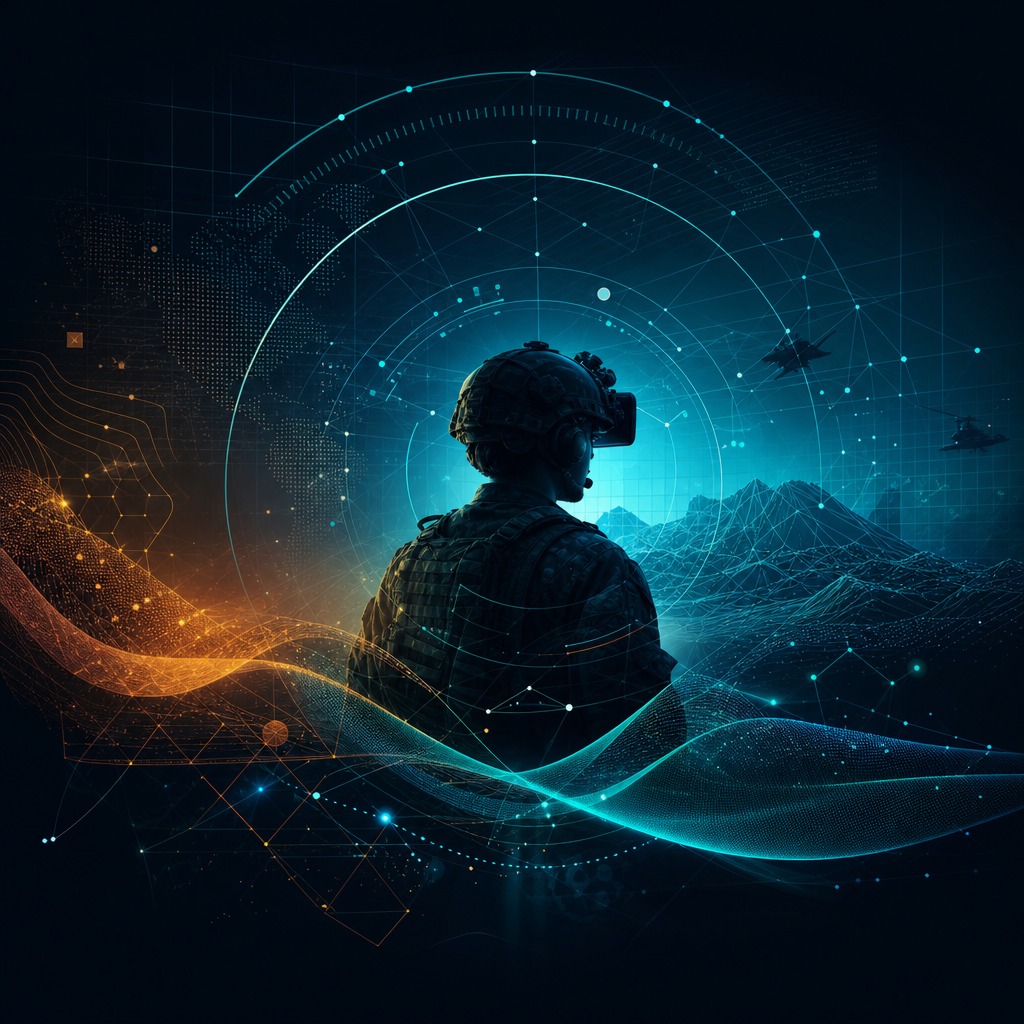 XR user surrounded by spatial performance data