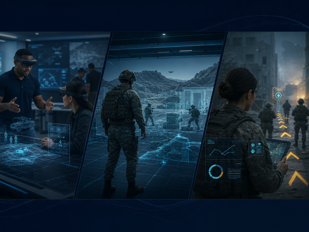 Team reviewing an immersive training scenario